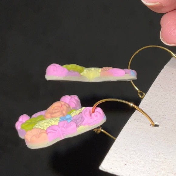 Clay Collective Co Floral Butterfly Earrings Lightweight Spring Colors - Picture 7 of 11